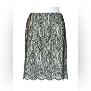 Ann Taylor Black Lace Straight Skirt